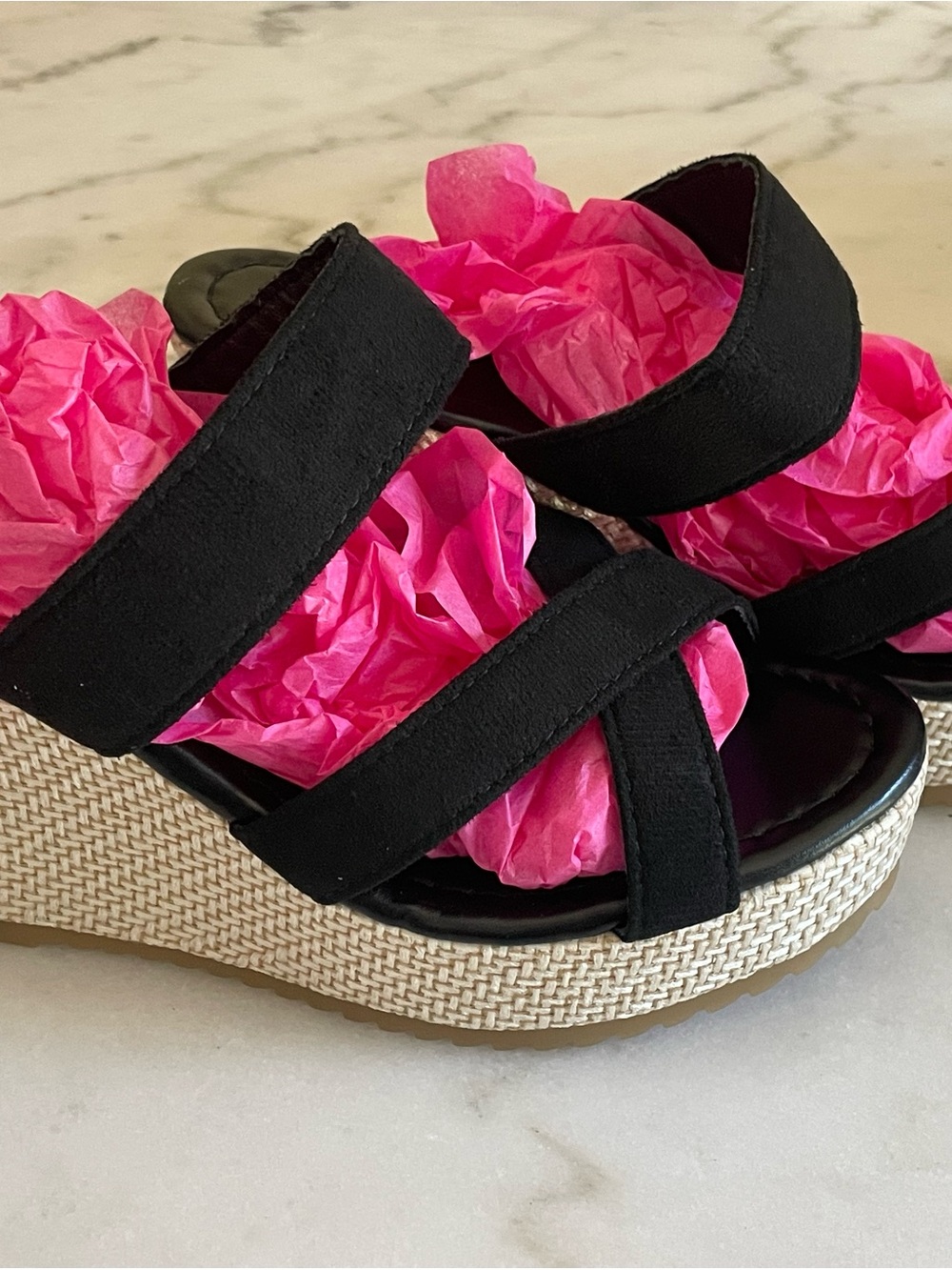 Brand new size 8 Black Platform Espadrille Sandals - Women wedge